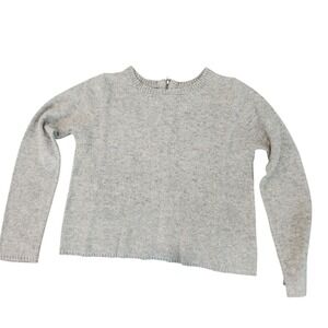 Kenar Sweater Women Large Gray Excellent Back Zipper Wool Blend Pullover